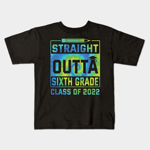 Straight Outta Sixth Grade Class Of 2022 Day Student Senior Kids T-Shirt by Cowan79